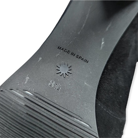 Stuart Weitzman Highland Over-The-Knee Tie Back Black Suede Heeled Boots 8.5 - Picture 12 of 16